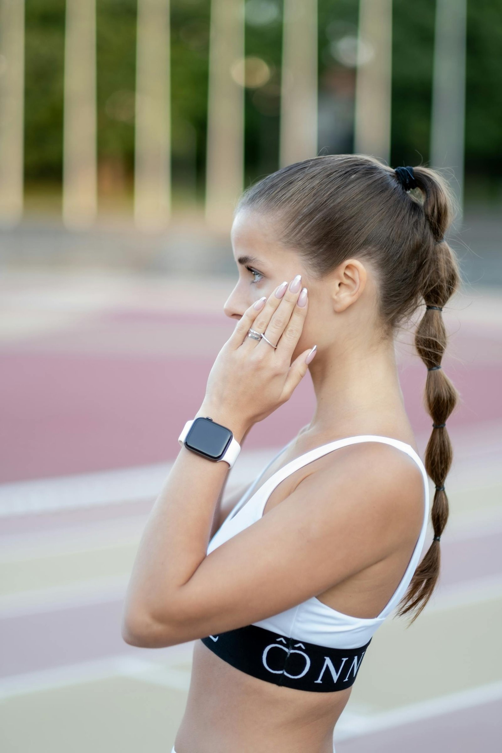 Side View of an Exercising Woman